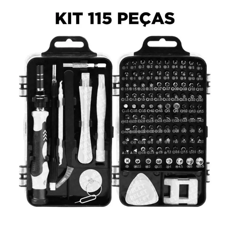 Kit 115 Em1 Multi Uso Reparo Profissional Ferramentas