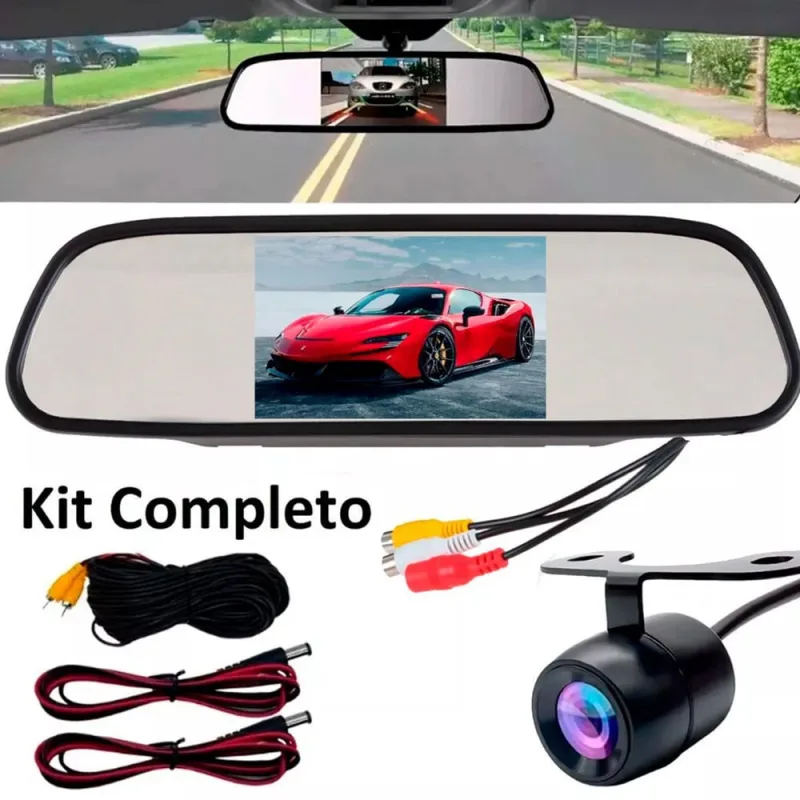 Retrovisor Lcd Espelhado Com Câmera De Ré - Não Disponível - Automotivo