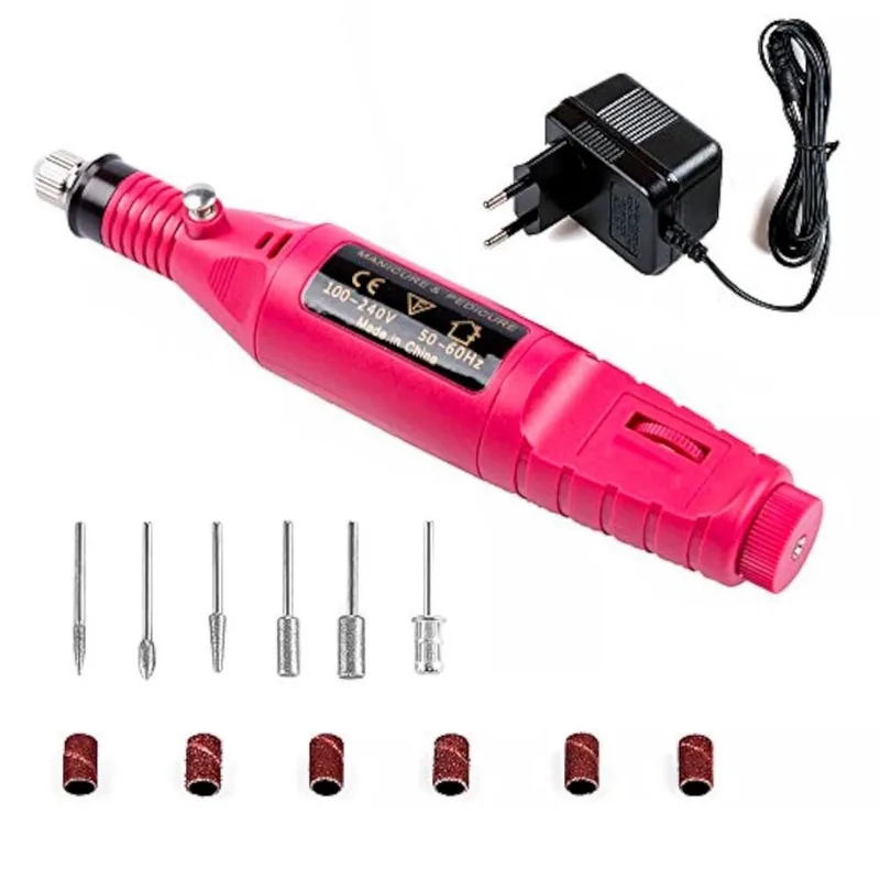 Caneta Lixadora De Unha Elétrica Portátil Rosa 110V/220V