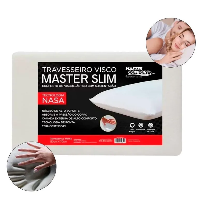 Travesseiro Nasa Slim Conforto Viscoelástico Premium
