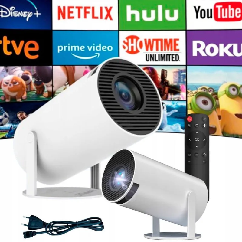 Projetor Portátil 1080P Wifi Branco Suporta 4K Bivolt