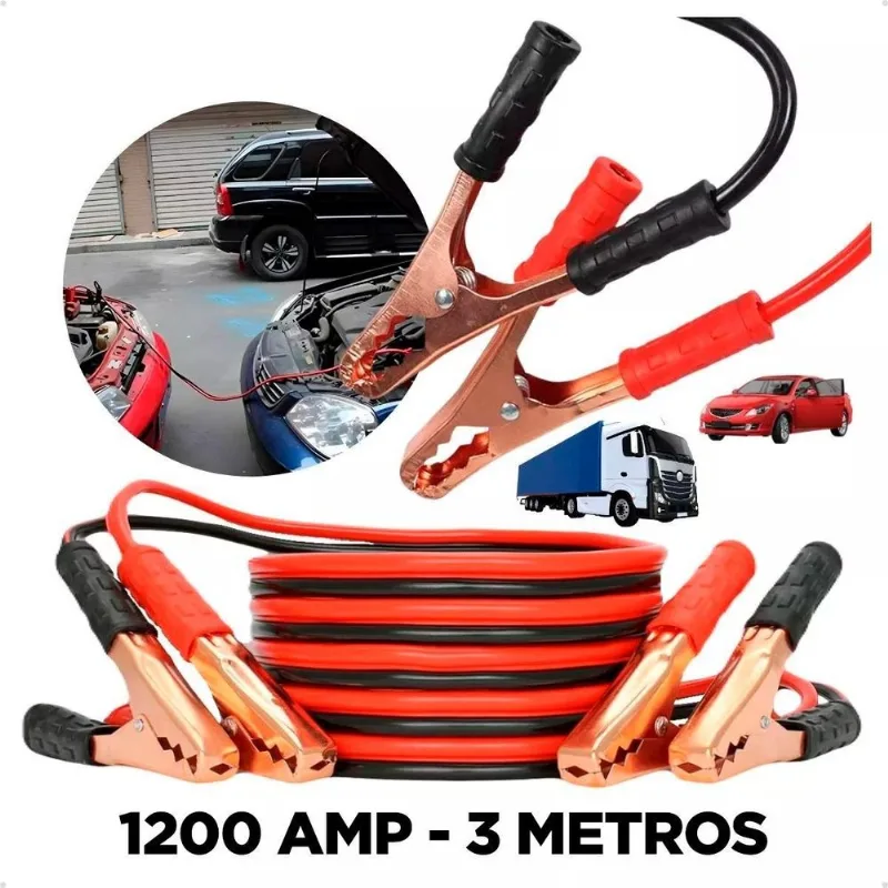 Cabo Chupeta Para Emergência De Carro 1200amp