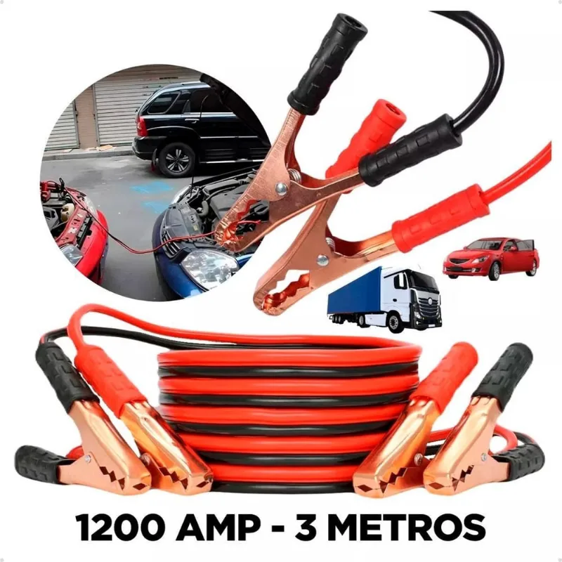 Cabo Chupeta Automotivo 1200Amp Transferência De Energia