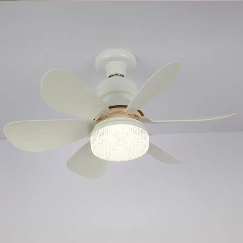 Ventilador Teto Moderna Silencioso Lâmpada E 6 Pás Controle