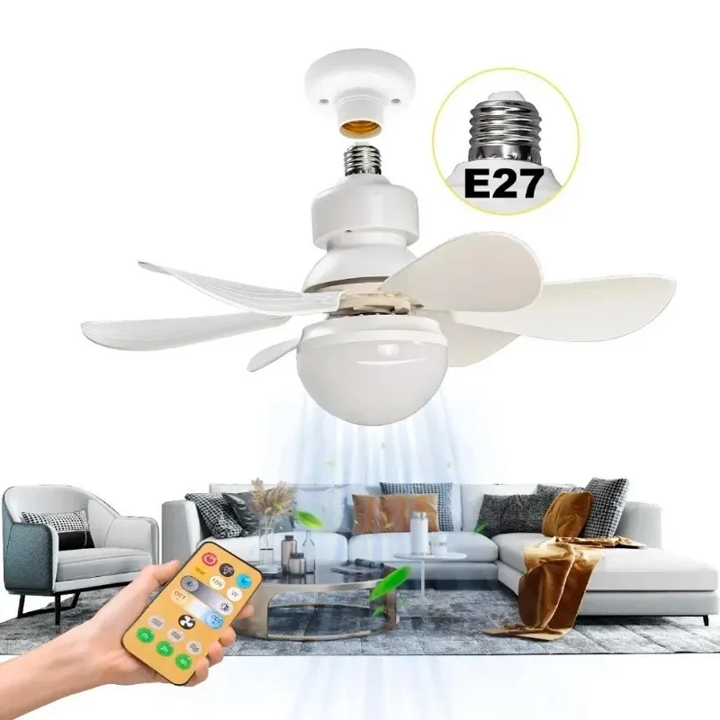 Ventilador De Teto Bivolt 6 Pás Controle Silencioso Lâmpada