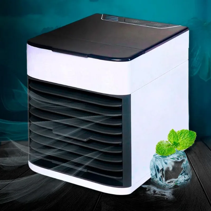 Ar Condicionado Portátil Usb Mini Ventilador E Luz Led