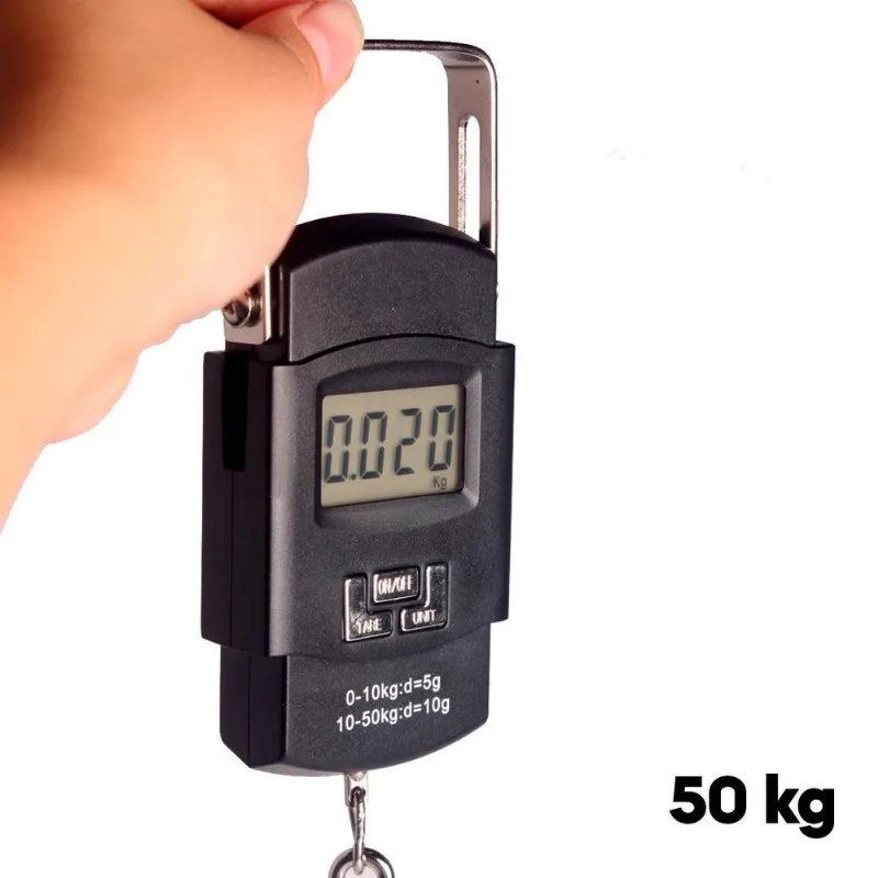 Balança De Mão Digital Até 50kg Para Pesar Peixe Bolsa