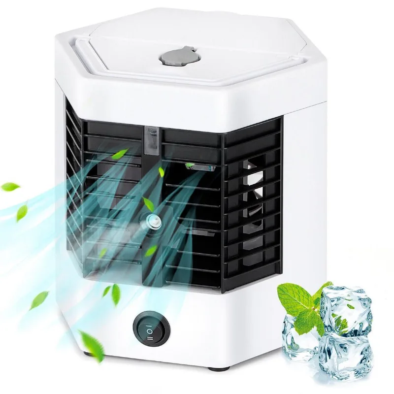 Mini Ventilador Usb Portátil Com Luz Led Para Escritórios