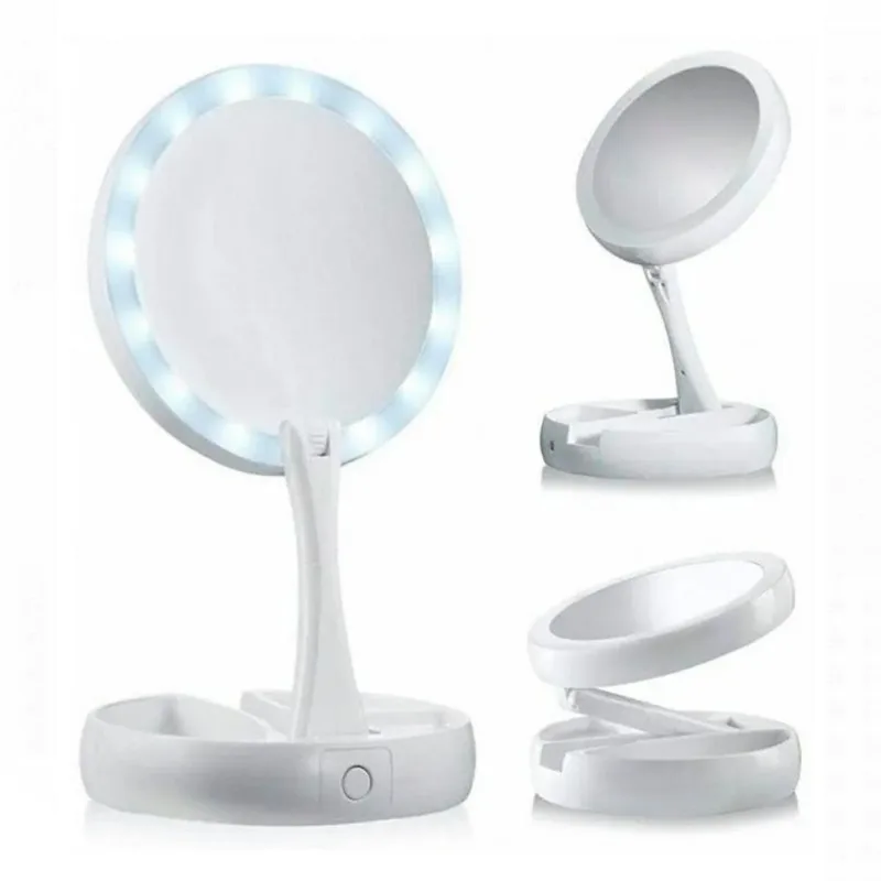 Espelho Led Portátil Iluminado Articulado Perfeito Maquiagem