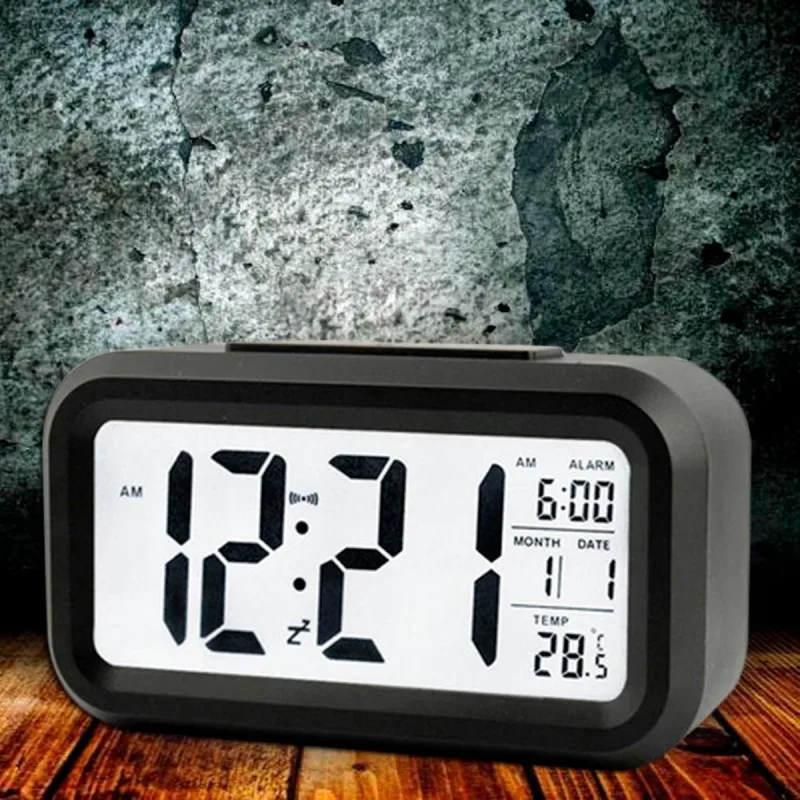 Despertador Digital De Mesa Com Calendário Temperatura E Luz - Não Disponível - Relógios E Joias