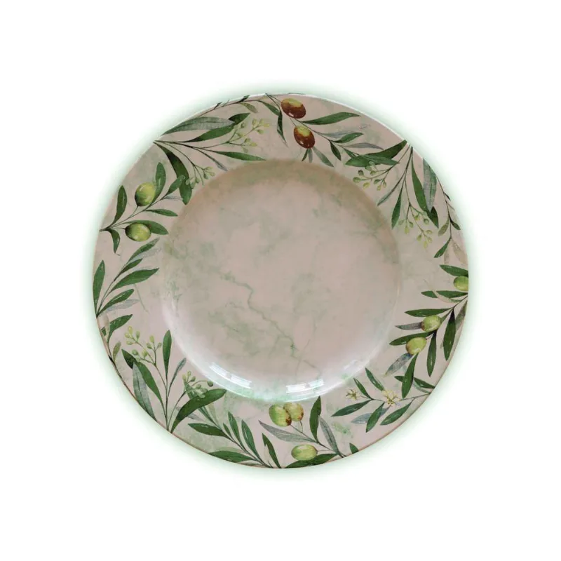 Prato Raso Tramontina Oliva Ho Em Porcelana Decorada 28 Cm