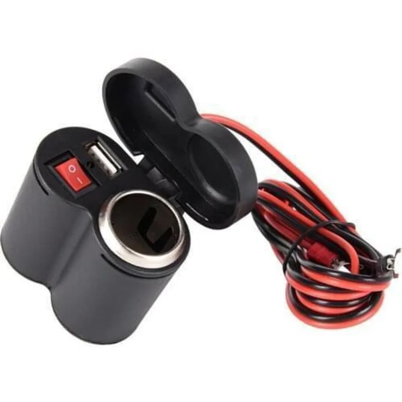 Carregador Veicular Usb Para Moto Com Chave De Liga/desliga