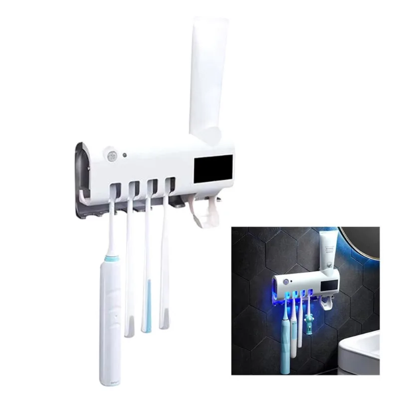 Dispensador Automático De Pasta Com Suporte Escovas E Uv
