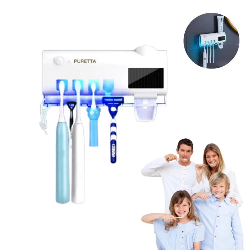 Dispenser Dental Recarregável Até 4 Escovas E Saída Creme