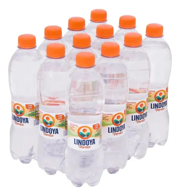 12 Agua Mineral Com Gas Legítima Lindoya Verão Garrafa 500ml - Não Informado - Bebidas