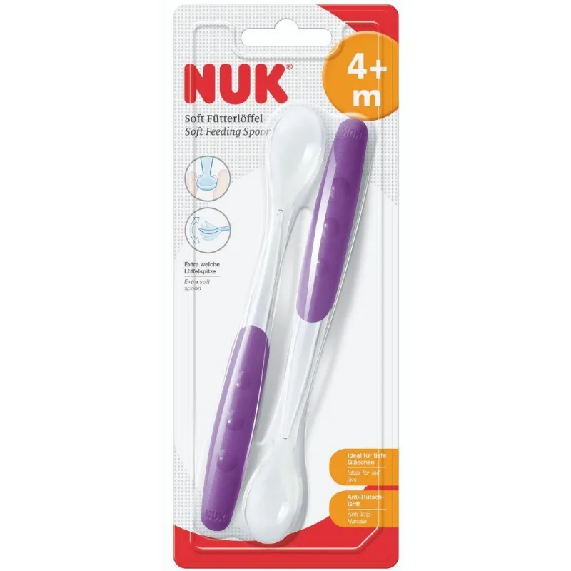 Kit Com 2 Colheres De Silicone 4M+ Easy Learning Roxa - Nuk