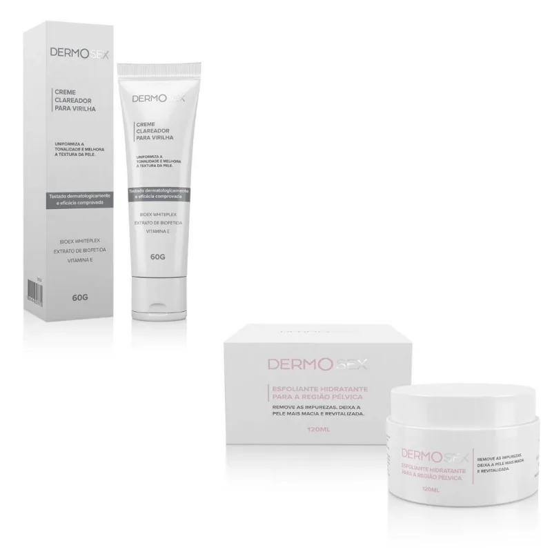 Kit 2 Produtos Com Esfoliante E Clareador Intimo Linha Dermosex - Não Informado - Higiene E Perfumaria
