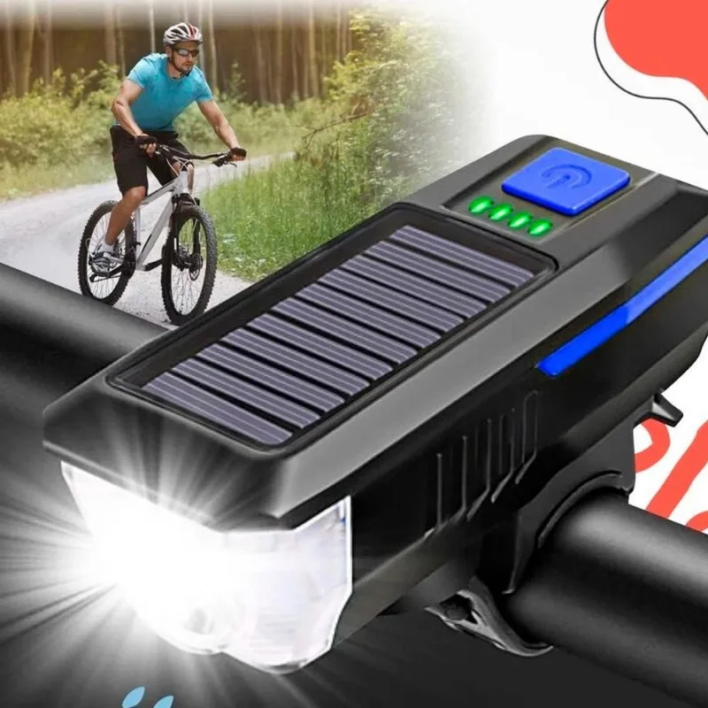 Farol Bicicleta Impermeável Solar E Usb 600Lm