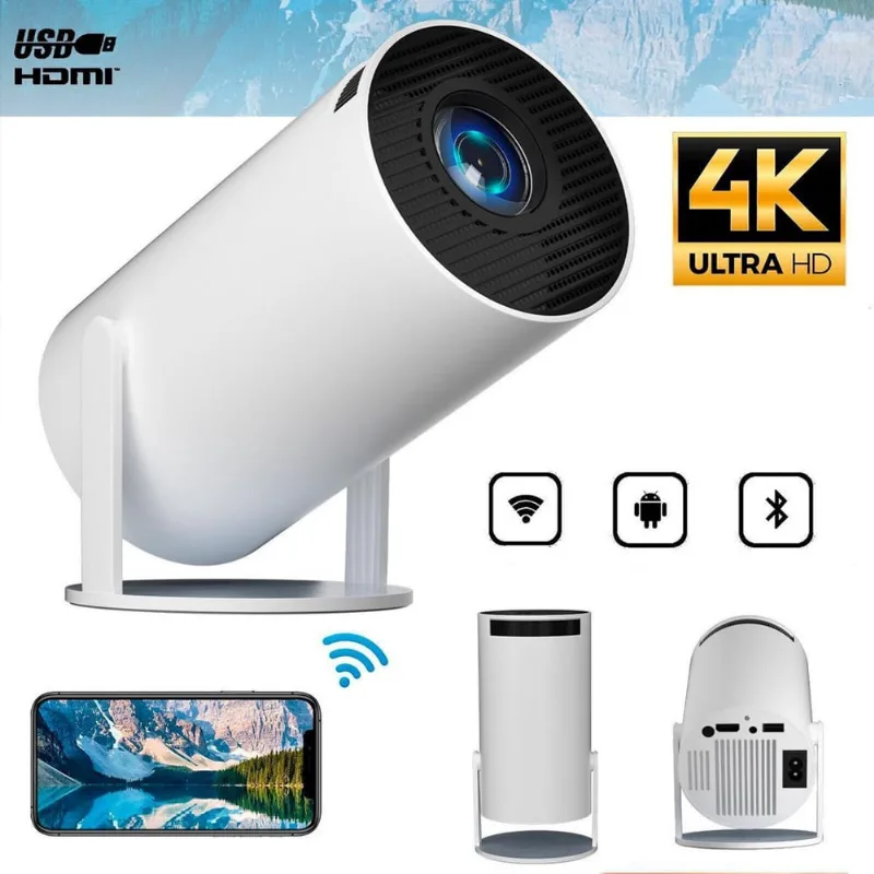 Projetor Wifi Hd 1080P Portátil Branco Bivolt