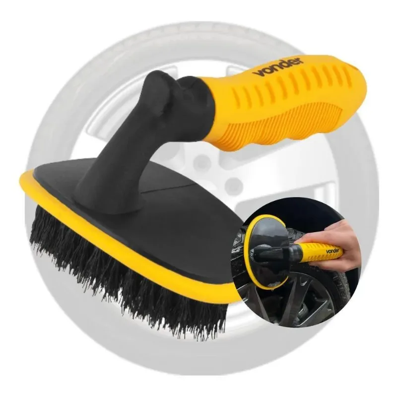 5x Escova Limpa Rodas Pneus Carro Bicicleta E Moto