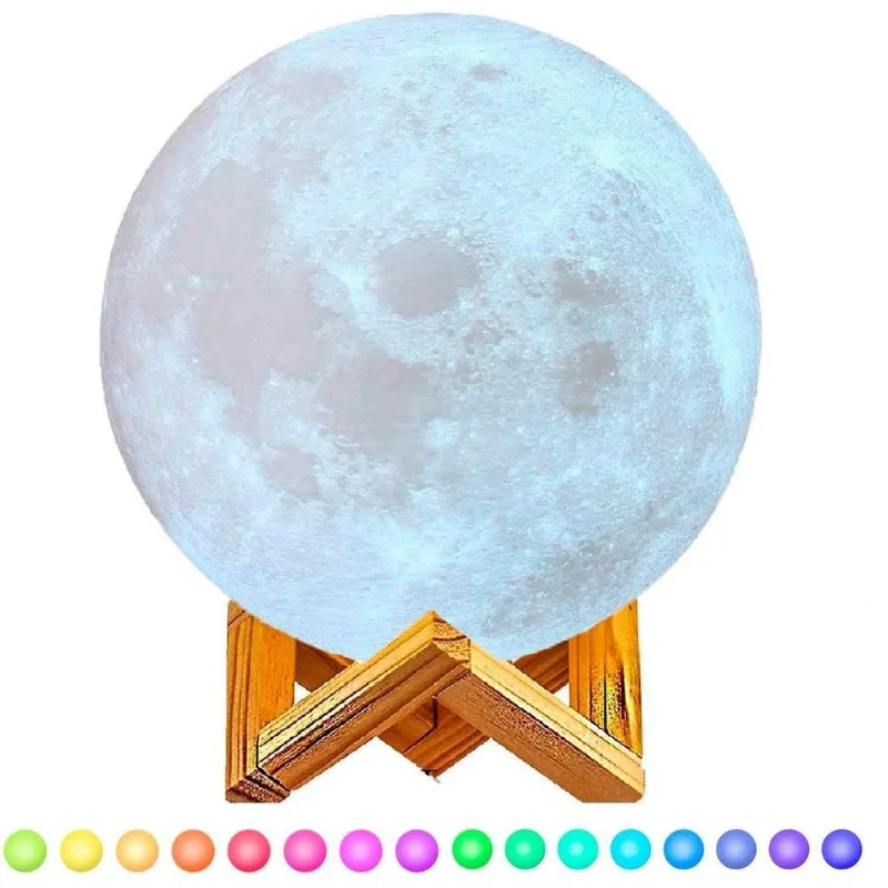 Difusor Aromas E Umidificador Lua Cheia 3D Luminária Abajur