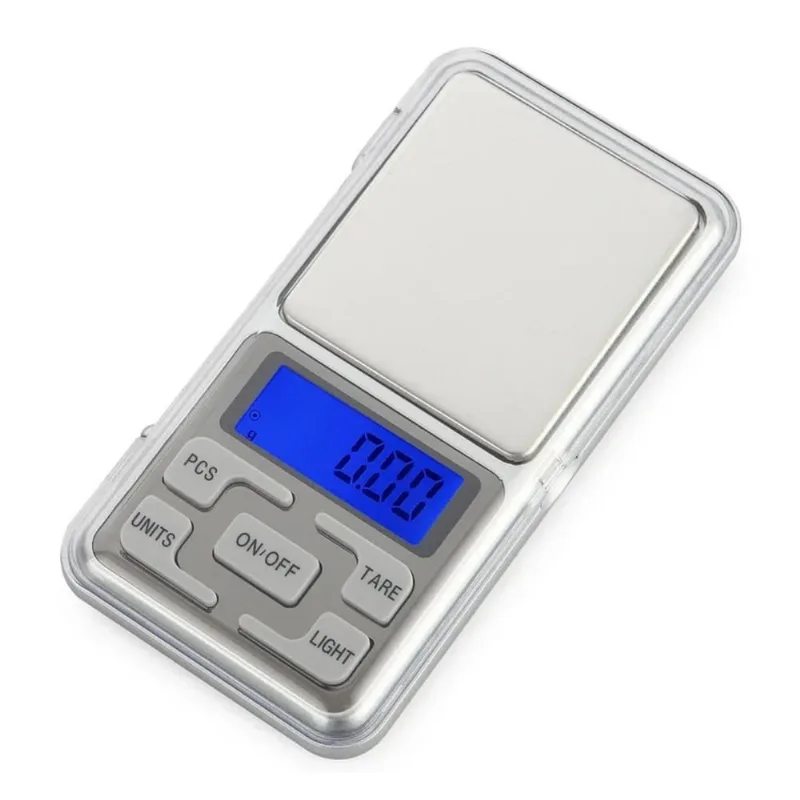 Escala Digital Bolso 0,1G Até 500G Alta Precisão Cor Prata