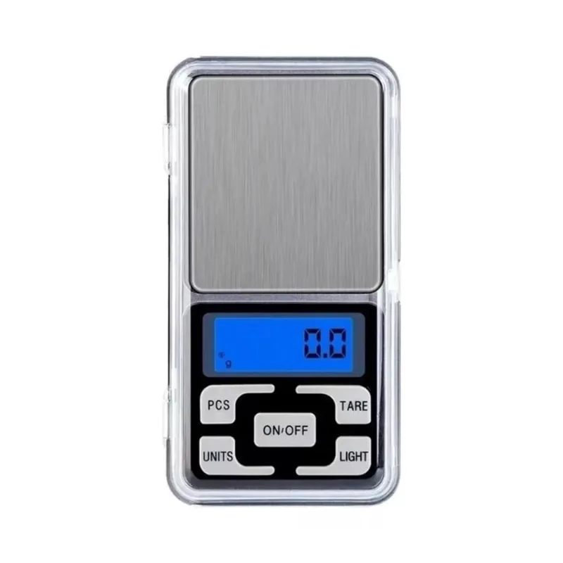 Escala Digital Bolso 0,1G Até 500G Alta Precisão Cor Prata