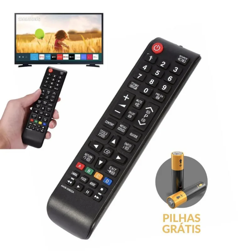 Controle Remoto Universal Tv Smart Tecla Futebol + Pilhas