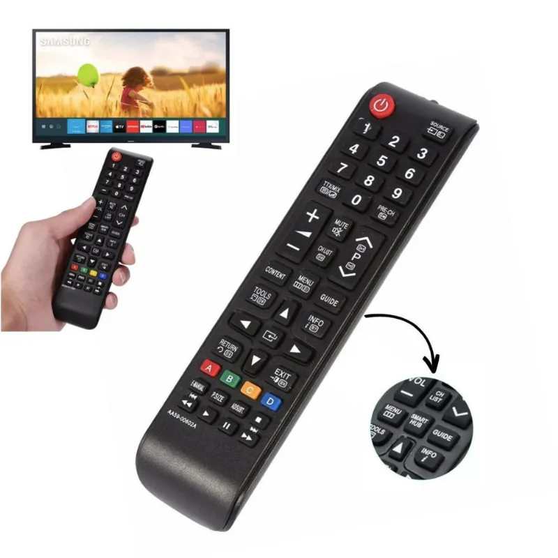 Controle Universal Tv Smart Samsung Tecla Futebol E Pilhas