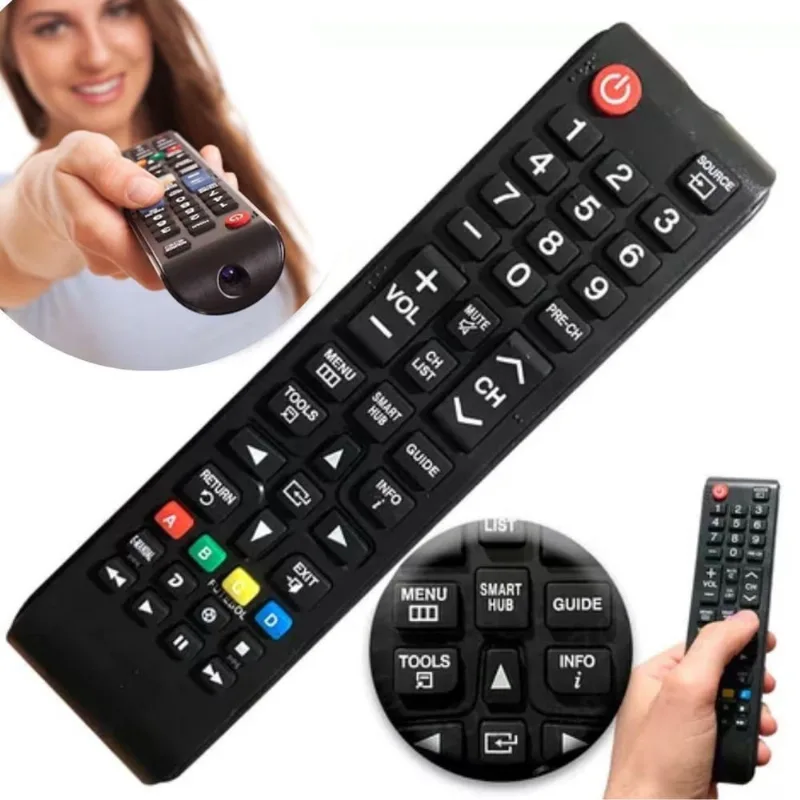 Controle Universal Tv Smart Hub Samsung Pilhas Inclusas