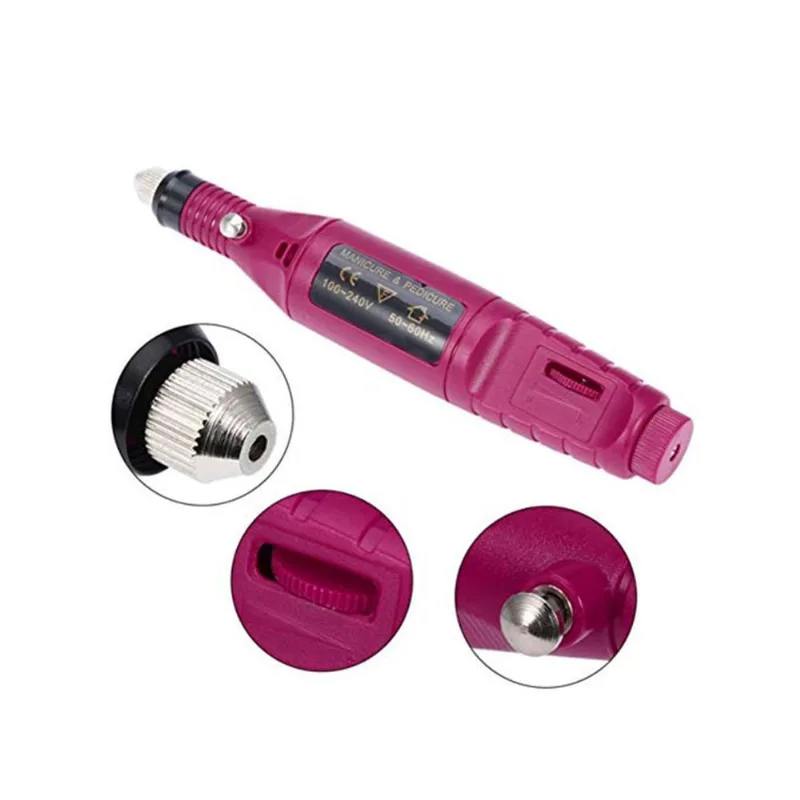 Mini Lixadeira De Unha Portátil Bivolt Com 2 Brocas Elétrica
