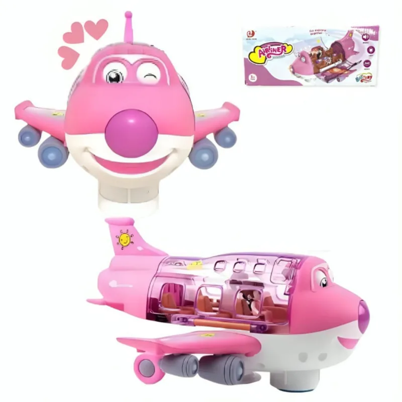 Brinquedo Infantil Musical Luz Avião Alegre Colorido 360
