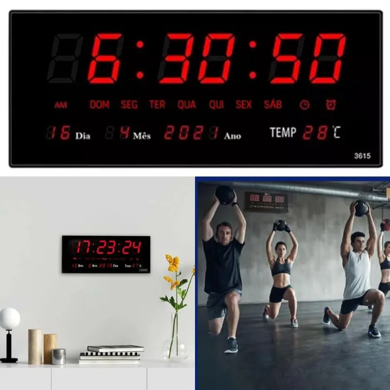 Relógio Digital Led Calendário Temperatura Escritório - Não Disponível - Relógios E Joias