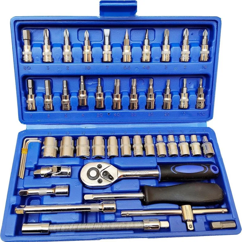 Maleta Estojo Kit Caixa Jogo Ferramentas Completa Crv 46Cps - Não Disponível - Construção E Ferramentas
