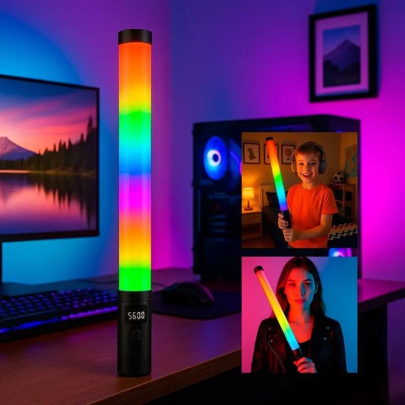 Bastão Led Para Selfie Com Luz Colorida E Intensa