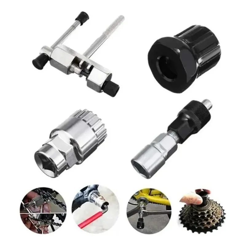 2x Kit Chave Bike Corrente Extrator Pedivela Movimento Centr