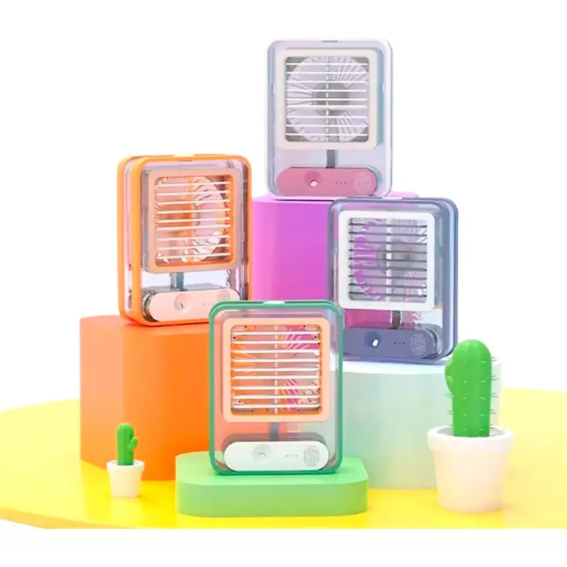Mini Climatizador Umidificador Mesa Ventilador Recarregável