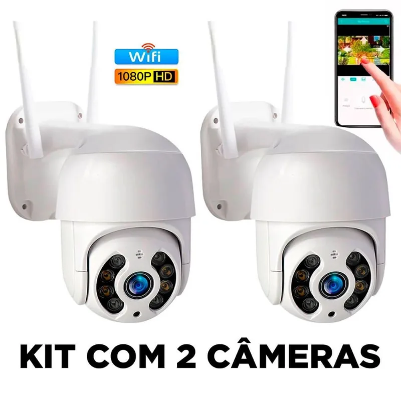 Kit 2 Câmeras A8 à Prova D'Água Full Hd Infravermelho Zoom