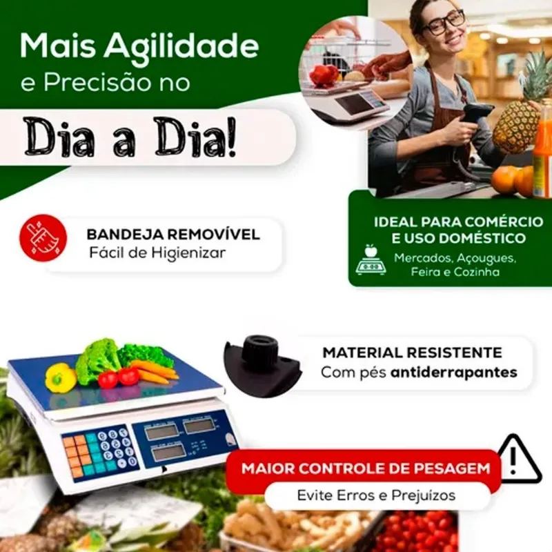 Balança Digital Comercial Com Escala De 40kg