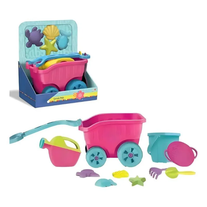 Diver Praia Carriola Brinquedo Infantil Com Acessórios Rosa