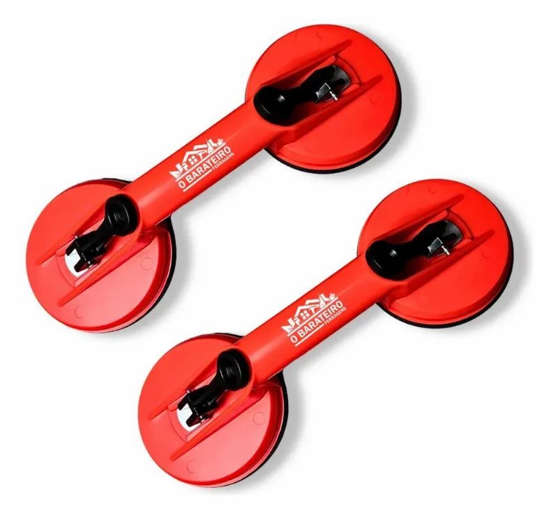 Kit 2 Ventosa Dupla Aguenta 80kg Cada Para Piso Liso, Porcel