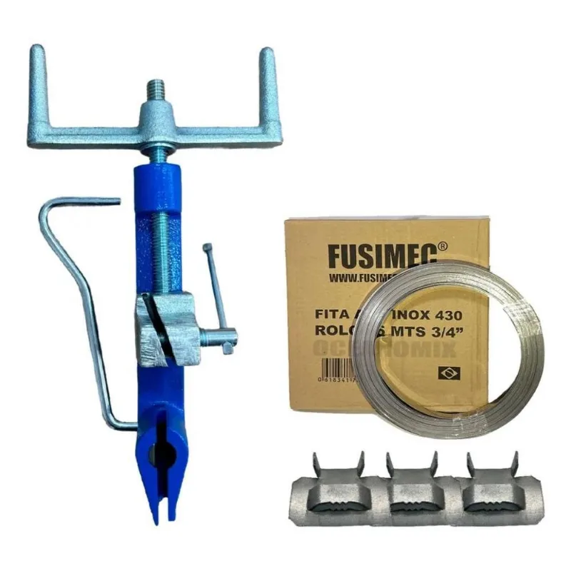 3x Kit Fusimec Cintar Poste + Rolo 25m Fita 3/4 + Fechos 3/4