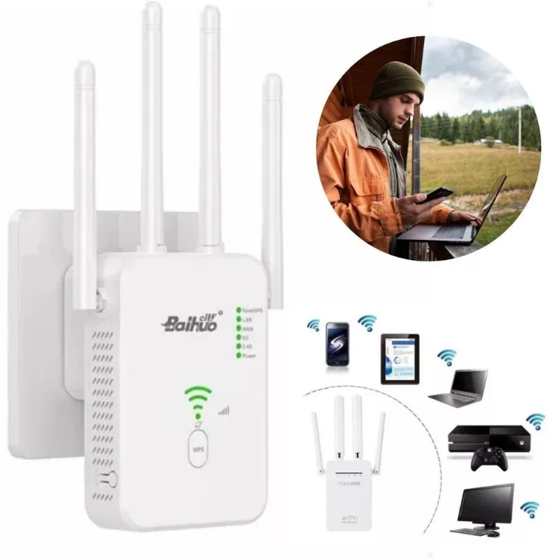 Amplificador Rede Sem Fio 300mbps Dupla Freqência Ideal Casa