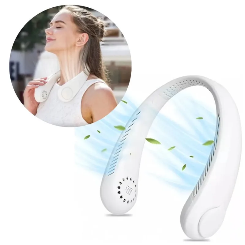 Mini Fan de Pescoço Esportivo com Várias Velocidades Bateria de Longa Duração Ideal para Esportes e Atividades ao Ar Liv