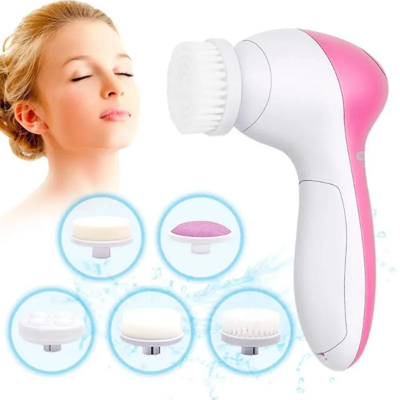 Escova Massageadora 5 Em 1 Facial Portátil Elétrica