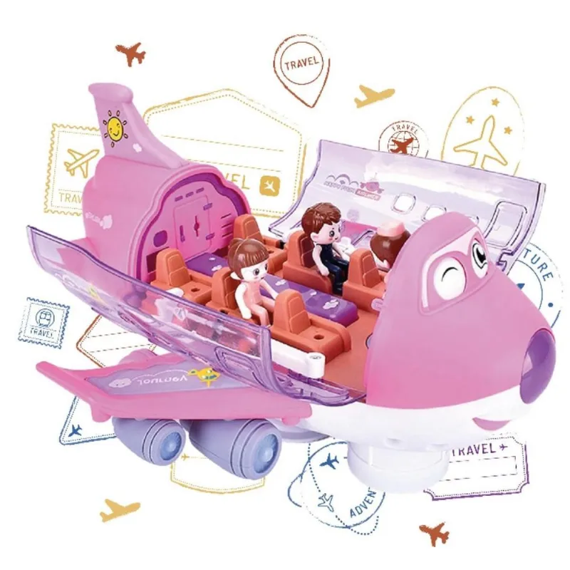 Brinquedo Educativo Rosa Feminino Infantil Avião Musical