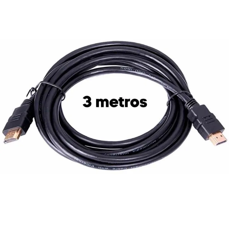 Cabo Hdmi 3 Metros 4K Hd Full Hd 3D Tv Pc Projetor