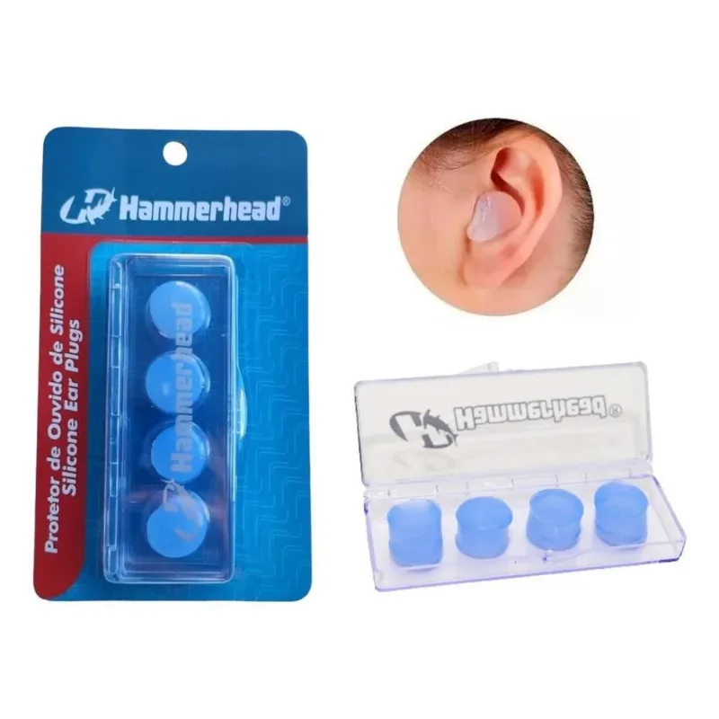 3x Tampão Protetor De Ouvido Auricular 4 Pc Silicone Hammerh