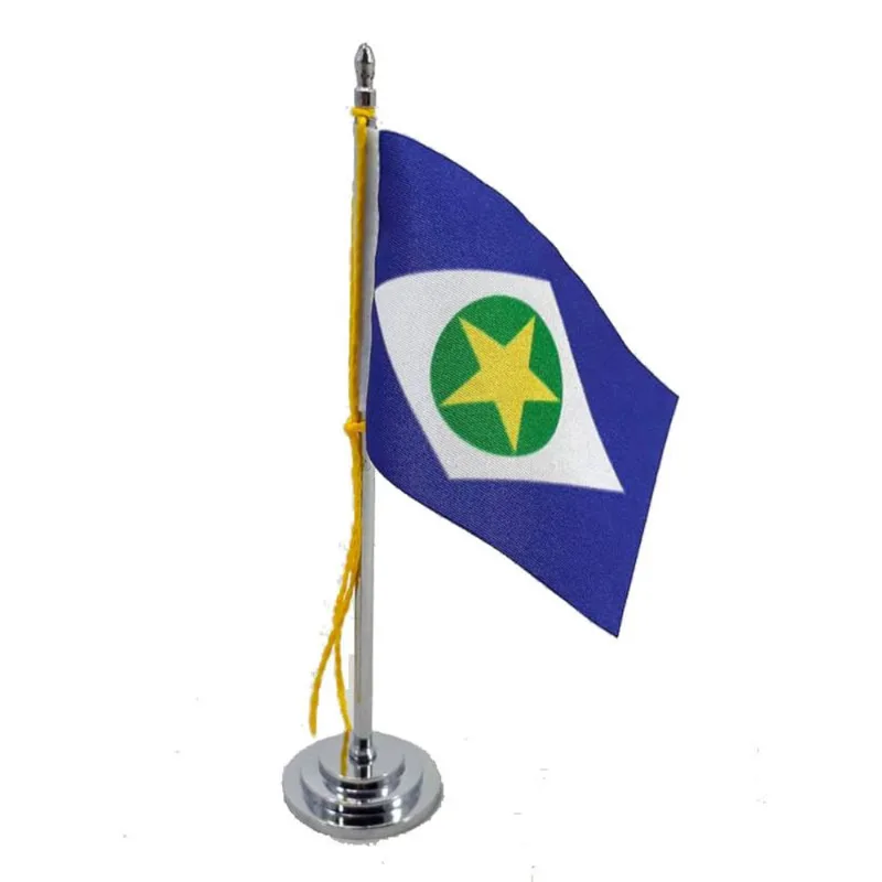 Mini Bandeira Mesa Mato Grosso mastro 15 cm