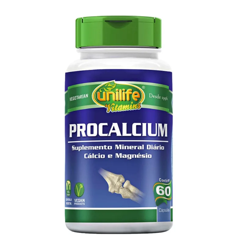 Cálcio E Magnésio Procalcium Vegano 60 Cápsulas De 950mg